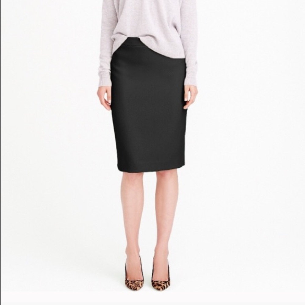 J. Crew pencil skirt in double serge wool black